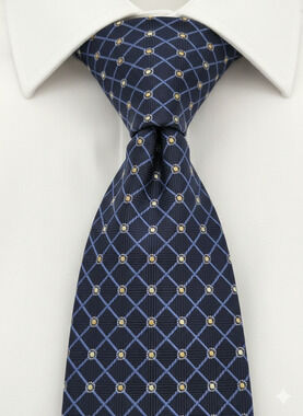 Tasso Elba blue geometric silk tie - 57.5"